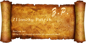 Zlinszky Patrik névjegykártya