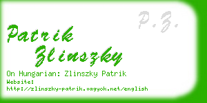 patrik zlinszky business card